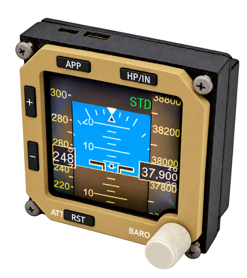 ISFD module with illuminated display and cream BARO knob
