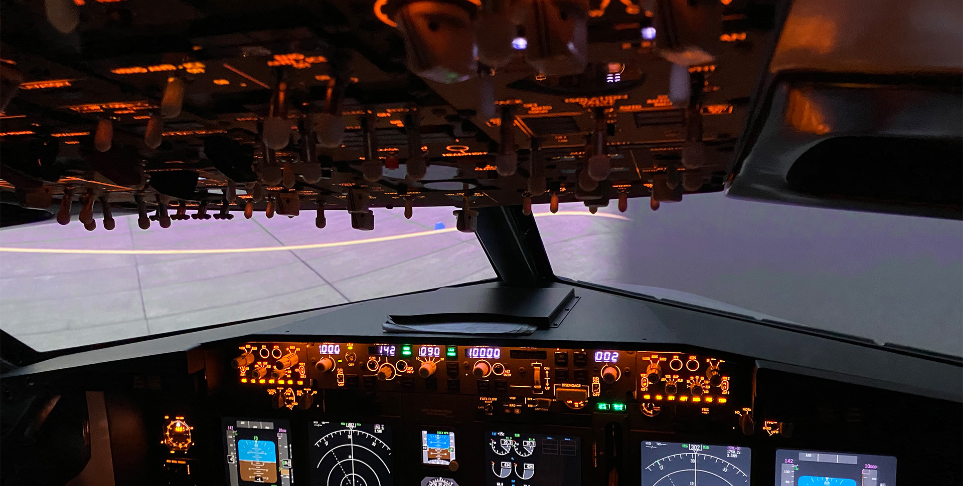 SISMO cockpit illuminated and ready for flight